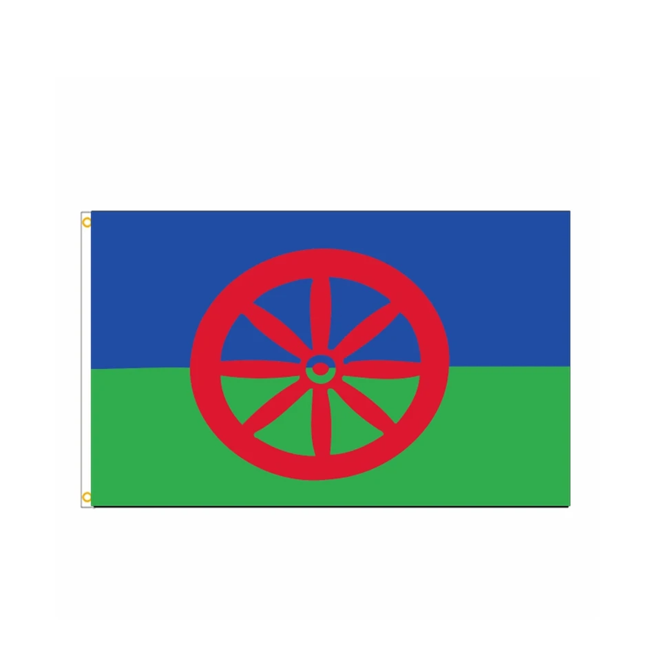 

Romani Gypsy Flag 3x5ft 2x3ft, Durable Polyester Banner for Outdoor Indoor, Cultural Display Decoration with Brass Grommets