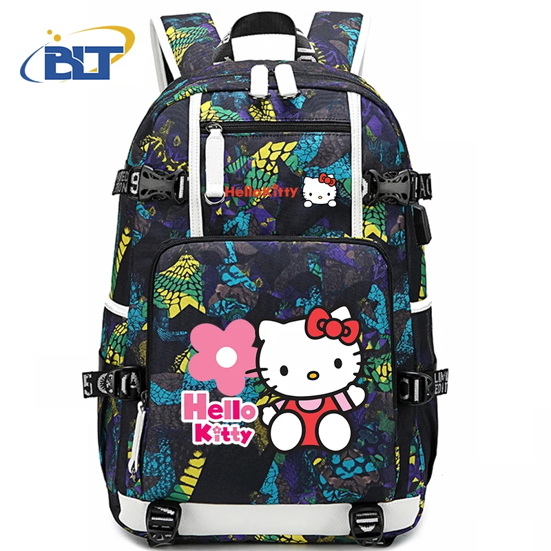 Sanrio HeIIoKitty zaino per studenti zaino per giovani borsa da viaggio USB per ragazze