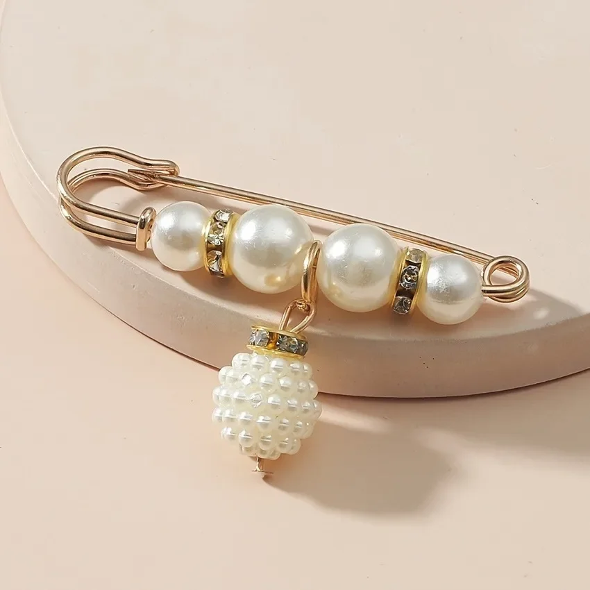 14-teiliges elegantes Broschen-Set mit Kunstperlen, aus Legierung und Kunststoff, unregelmäßige Form, geeignet für Kleider, Hüte, Schals usw. – Detail 5