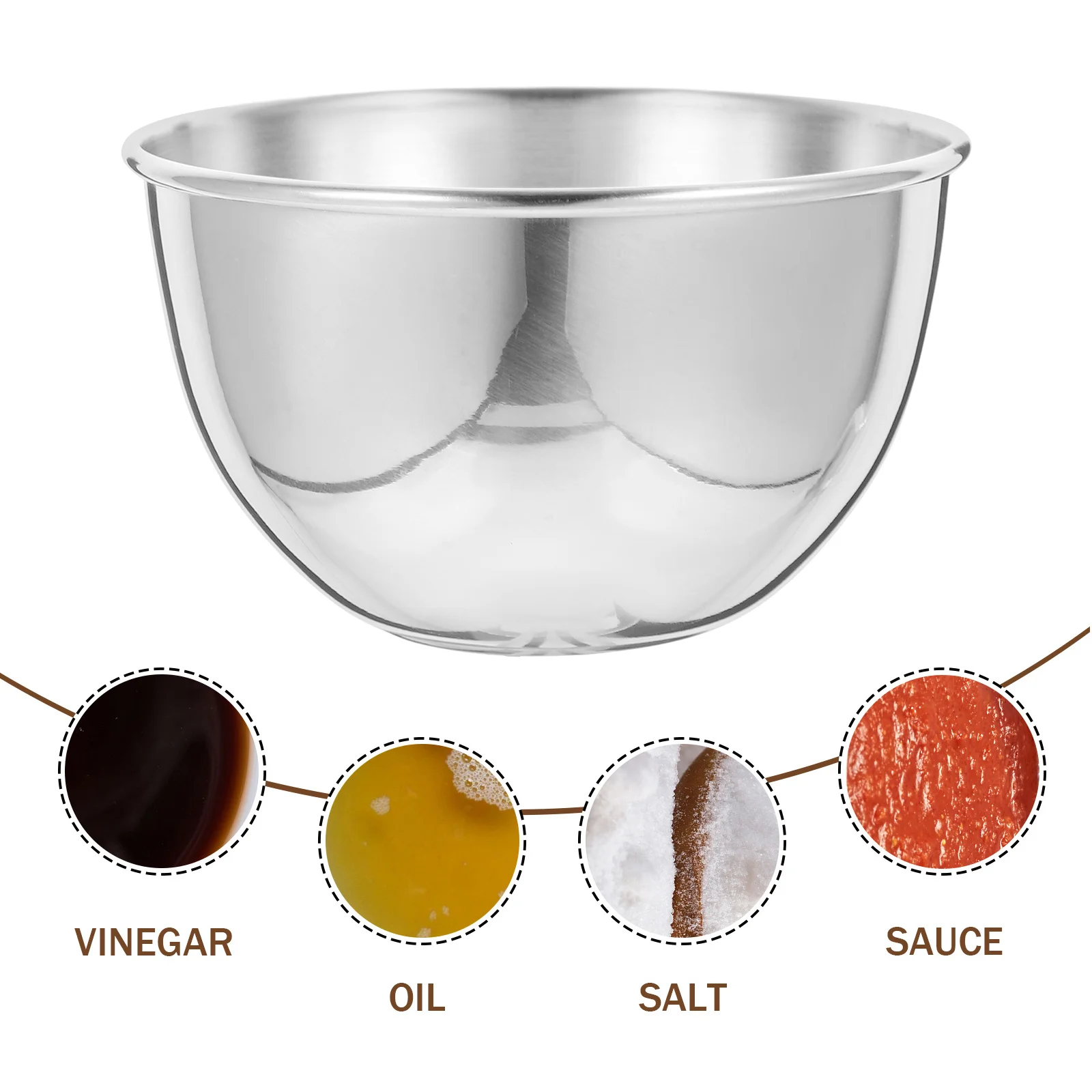 

1Set Stainless Steel Dipping Bowls Sushi Condiment Dishes Round Appetizer Bowls Kitchen Supplies Easy Clean Store