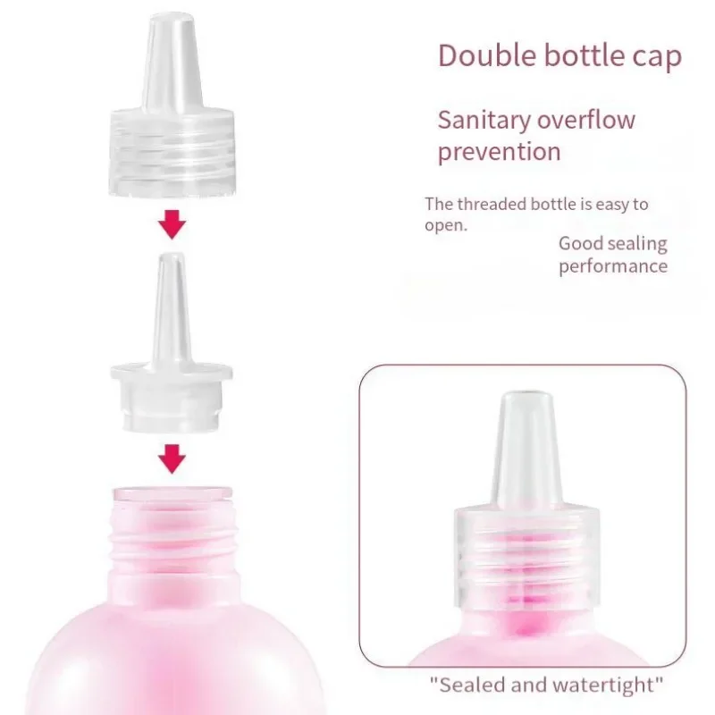 2pcs Needle-nosed Emulsion Facial Cleanser Bottled Separately Plastic Extrusion Travel Nail Remover Hose Portable Seal Bottle