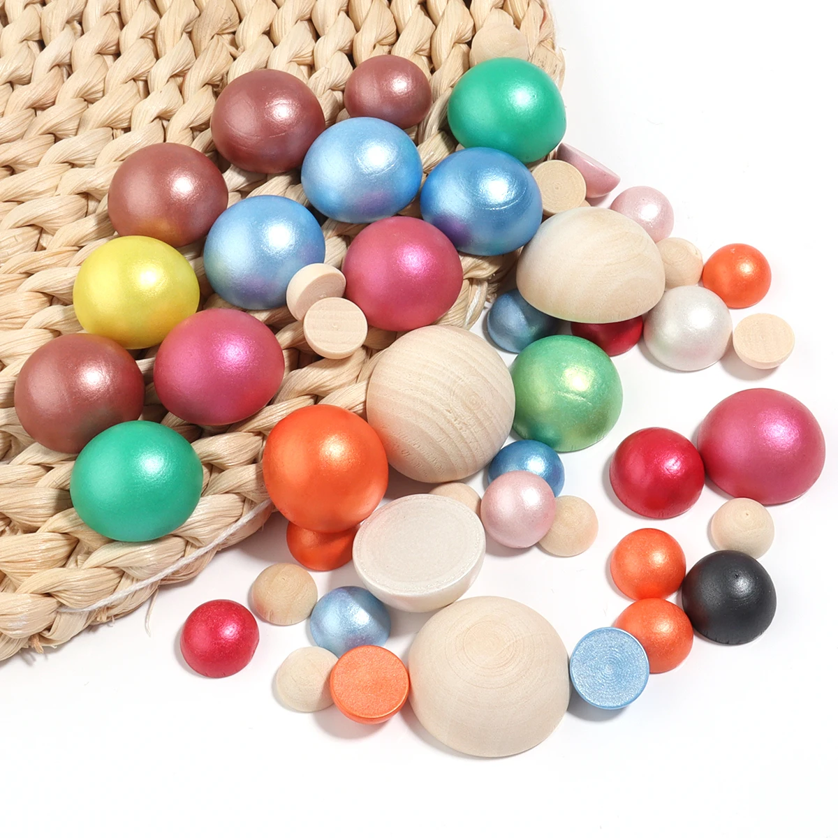 10-50 Stuks Natuurlijke Half Houten Kralen 10/12/15/20/25/30mm Half Onvoltooide Houten Bal Split Houten Kraal voor DIY Craft Art Toy Home Deco