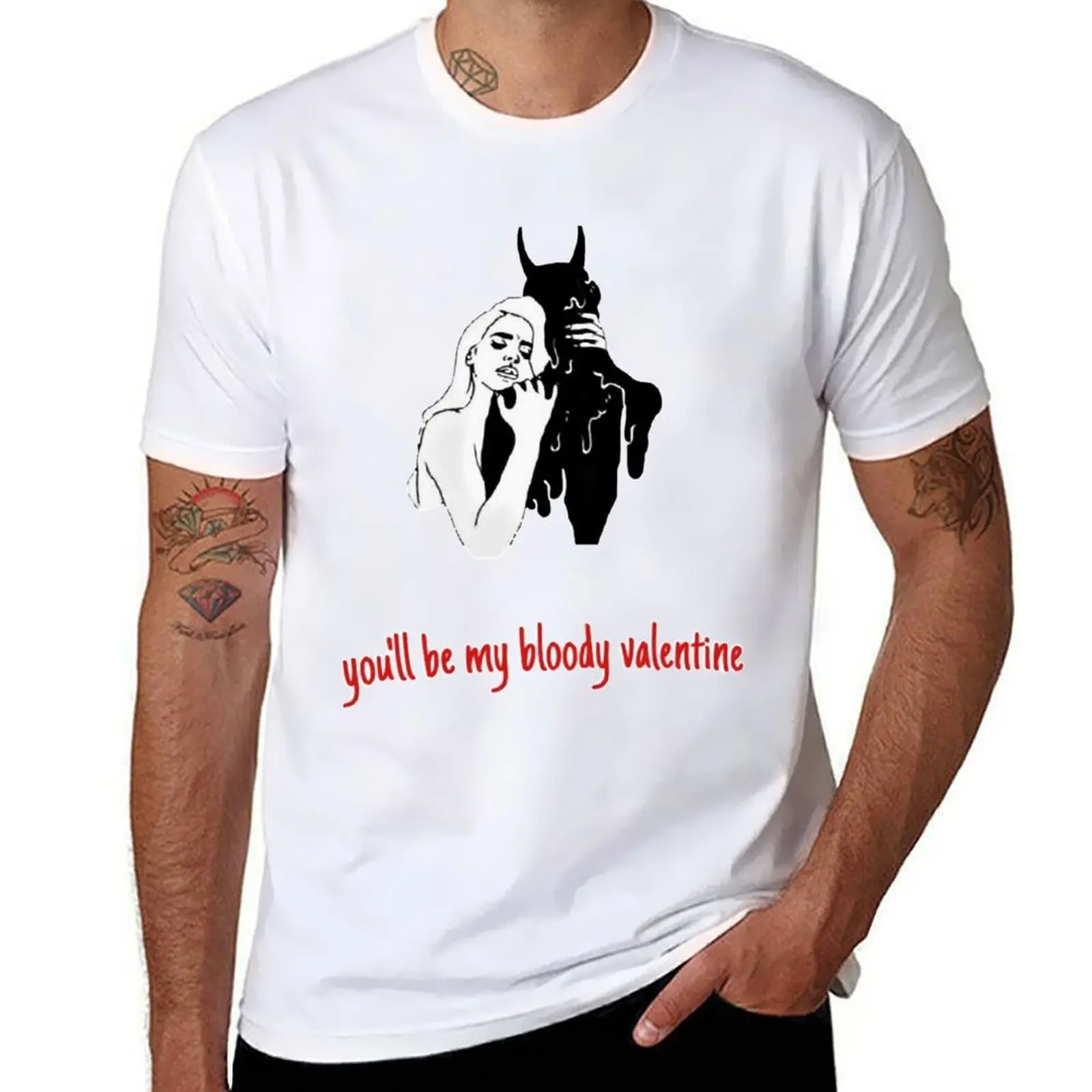 

m Valentine My bloody T-Shirt Daily Wear Plain Short Sleeve Shirt