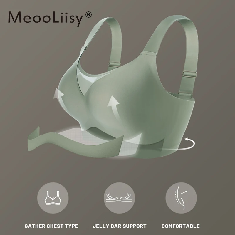 MeooLiisy 2PCS Seamless Plus Size F Cup Tube Top Women‘s Bras Wire Free Minimizer Lady Lingerie Sports Yoga Active Brassiere