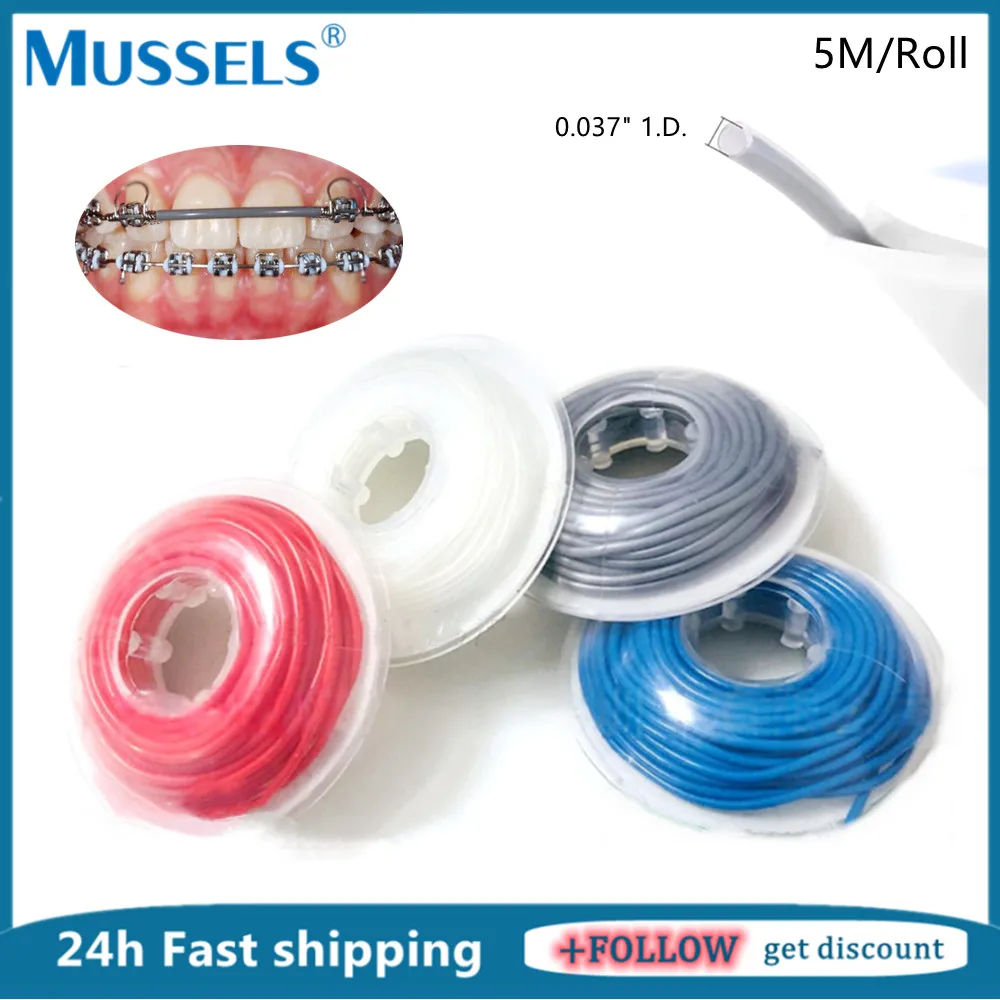 5 m/rotolo Ortodontico Arco Manicotto Tubi Arco Dentale Filo Proteggere Tubo Elastico Tessuto di Plastica Guard Dentista Paraurti Protettivo