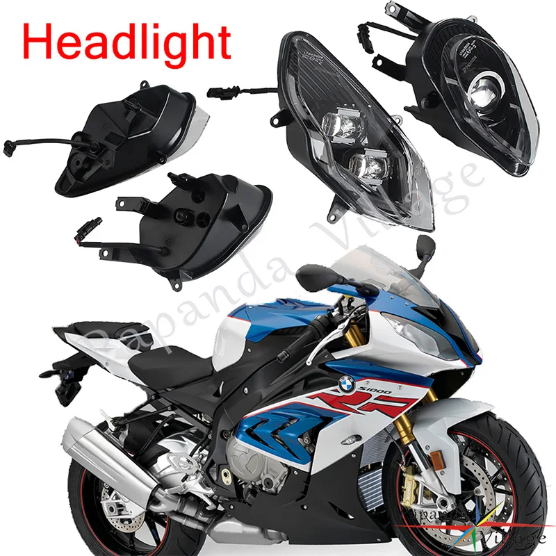 Motorcycle Accessories IP67 Headlight Head Lights Kits Clear LED Headlamp Plug&Play Front Lamp For BMW S1000 RR S K46 2015-2018