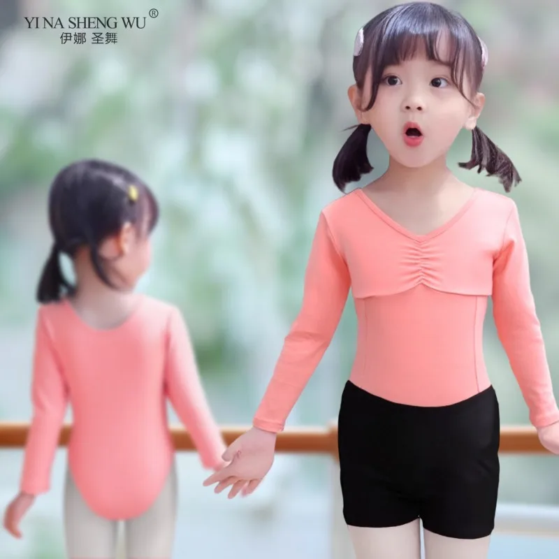 Vêtements de danse pour enfants Vêtements d'entraînement pour filles Costumes de spectacle de danse de ballet Justaucorps de ballet à manches longues Vêtements de gymnastique
