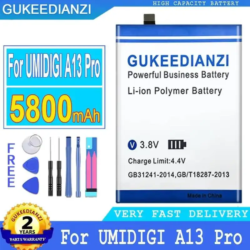 

Безопасный аккумулятор для мобильного телефона Umidigi Umi A13 Pro A13S 5800 мАч с быстрой зарядкой