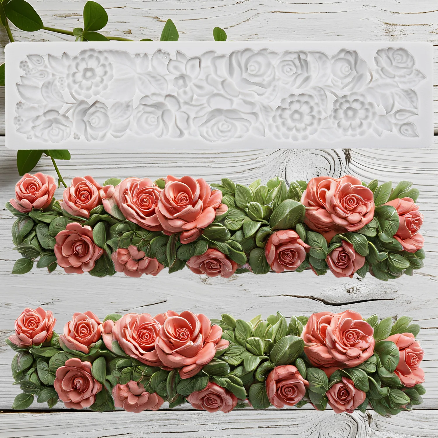 Baroque Border Silicone Mold Scroll Relief Lace Fondant Cake Decorating Tools Theme Cake Dessert Decorated Chocolate Candy Mold
