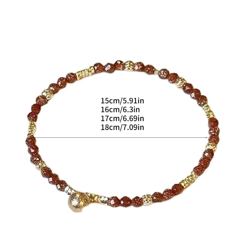 E0BF Mini Beaded Gemstones Bracelet for Women Meditation and Confidence Jewelry