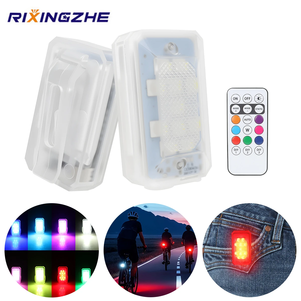 

Mini Motorcycle LED Warning Signal Light RGB Wireless Flash Turn Signal Indicator Wireless Remote control for Bicycle Car Lamp