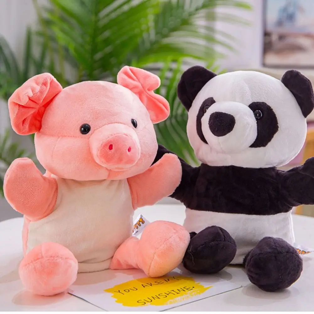 Accessoires interactifs, gant de jeu, Panda Parent-enfant, accessoires d'histoire de maternelle, poupée à main en peluche, marionnette à main animale, marionnettes pour enfants
