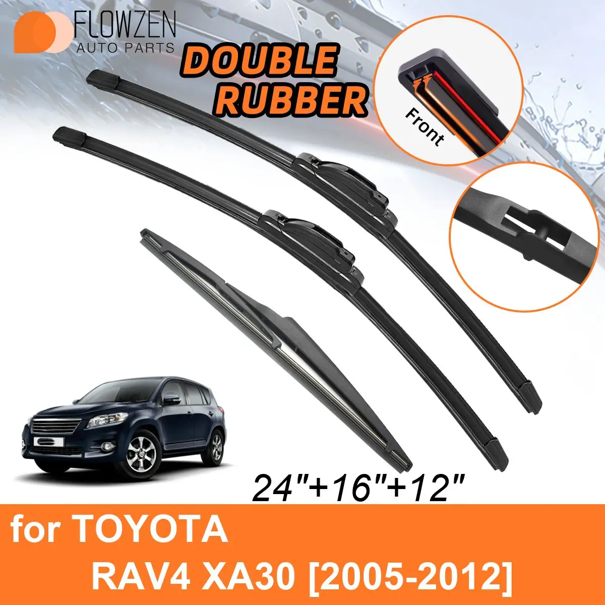 

Двойные резиновые автомобильные дворники для TOYOTA RAV4 XA30 2005-2012, аксессуары для задних дворников 2005 2006 2007 2008 2009 2010 2011 2012