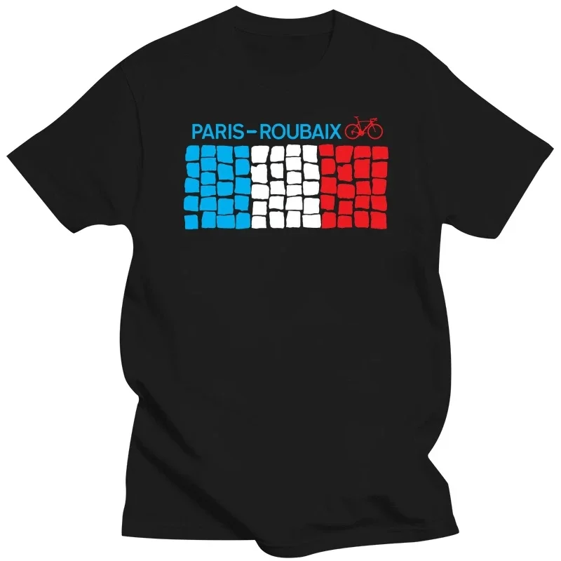 Paris Roubaix Gepflasterten Flag Fahrrad T-Shirt oversized mens designer clothes new in tops & tees Short Sleeve Round Collar