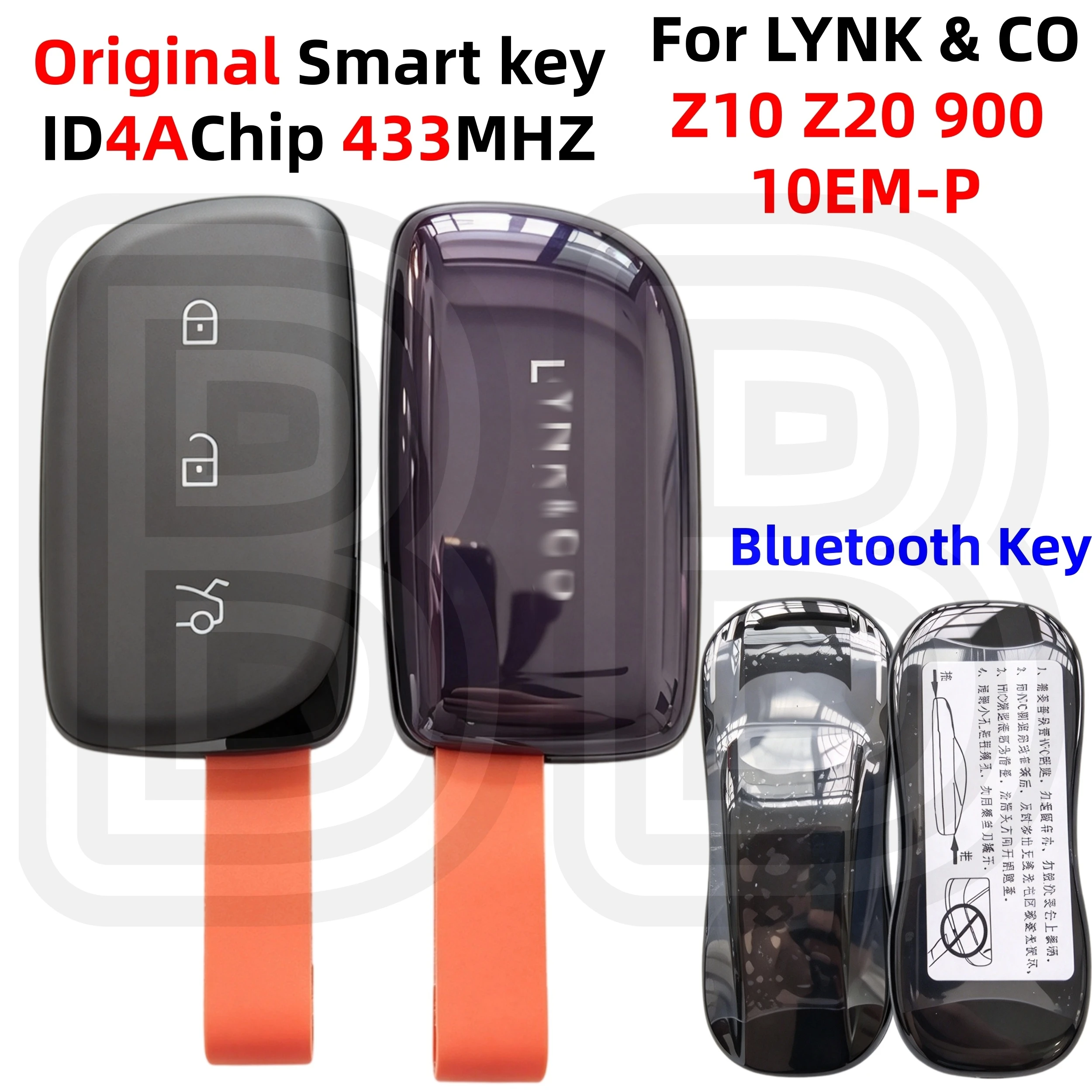 Original Car Smart Remote Key Id4Achip 433Mhz Suitable for Lynk & Co Z10 Z20 900 10Em-P 08 Model Keys with Added Spare Key
