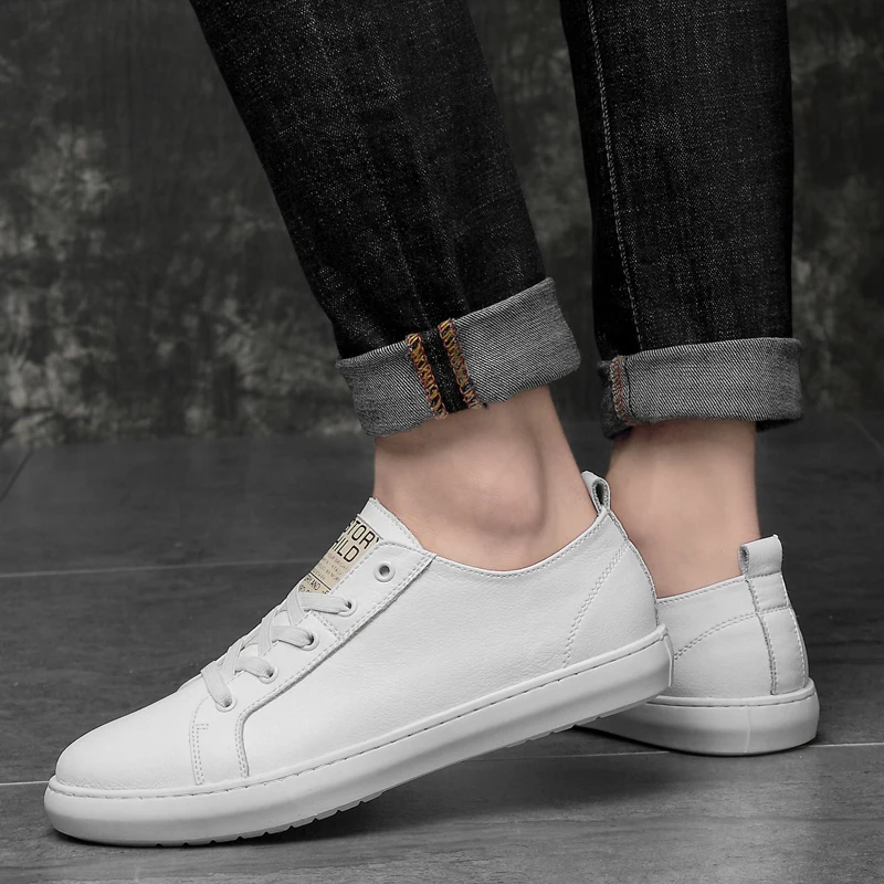 Men Casual Shoes genuine leather fashion Spring Autumn Trend Sneakers outdoor Leisure Flat Shoes men oxfords white shoes for men