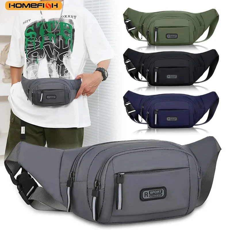 HOMEFISH Men Canvas Fit Waistpack Mobile Fanny Waist Packs Men's Sports Outdoor Leisure Running Anti Theft Ultra Thin Invisible