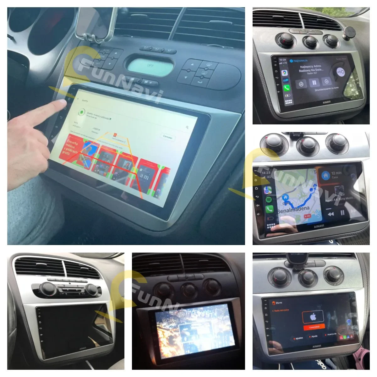 2 Din Android รถวิทยุสำหรับที่นั่ง Altea 2004-2015 Toledo 2004-2009 9 "ระบบนำทาง GPS เสียงมัลติมีเดีย Autoradio