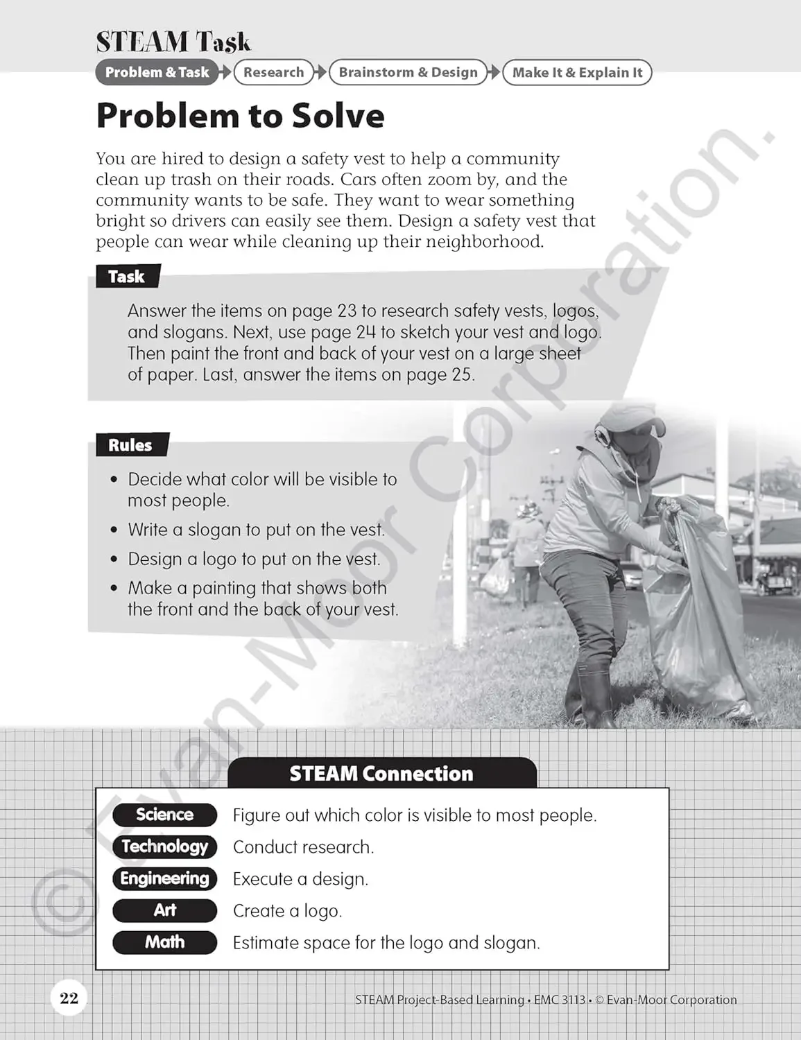 التعلم المبني للمشروع Evan-Moor STEAM، الصف 3، الذين تتراوح أعمارهم بين 7 8 9 10، الكتاب الإنجليزي 9781645141891