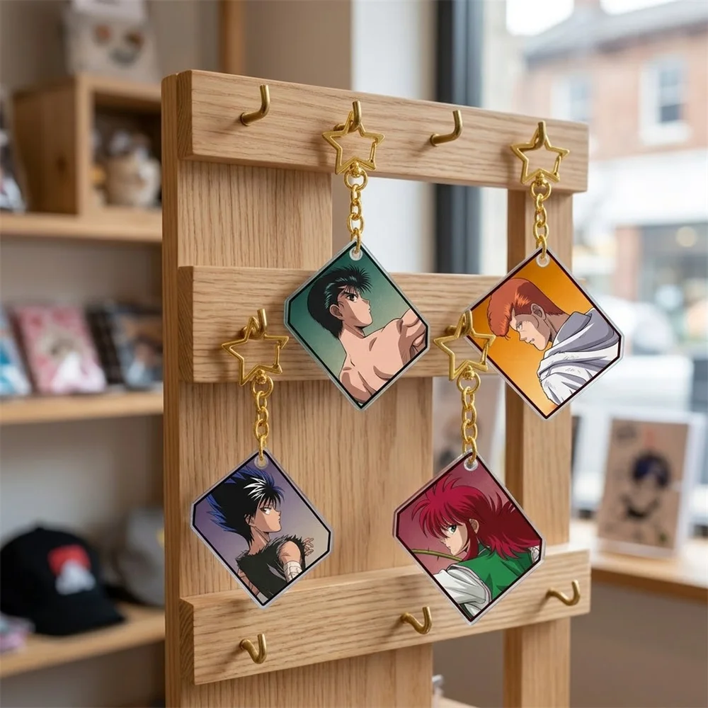 6CM Anime Yu Yu Hakusho Acrylic Keychain Stand Model Ornament Accessories Goods Christmas Gifts