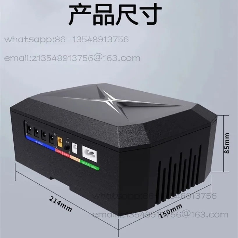 

DC DC UPS120W60000mah 4 × 12V (10A) and 24v36v28v19v POE48v (0.6A) router switch light cat