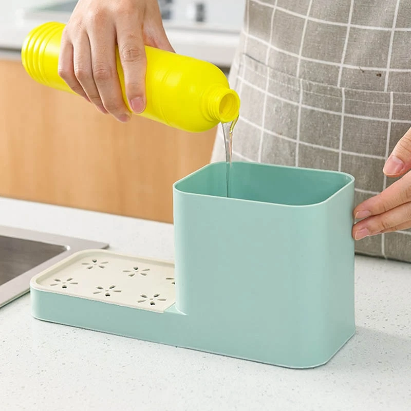 Press the Automatic Liquid Detergent Box, Three-In-One Sink with Towel Bar Rack