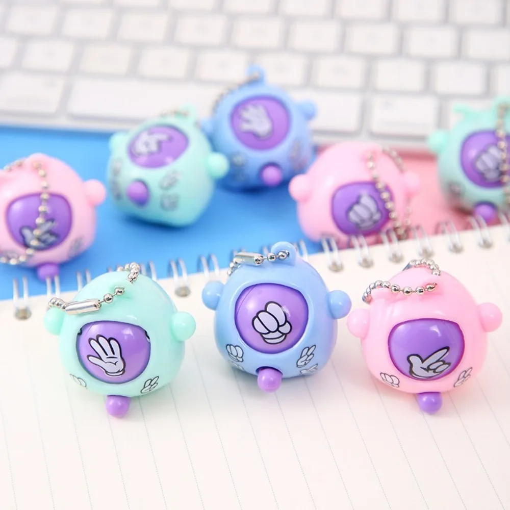 5 Pcs Funny Color Random Mini Pop Keychains ABS Unisex Rock-paper-scissors Game Toys Durable Pendant Toys for Kids
