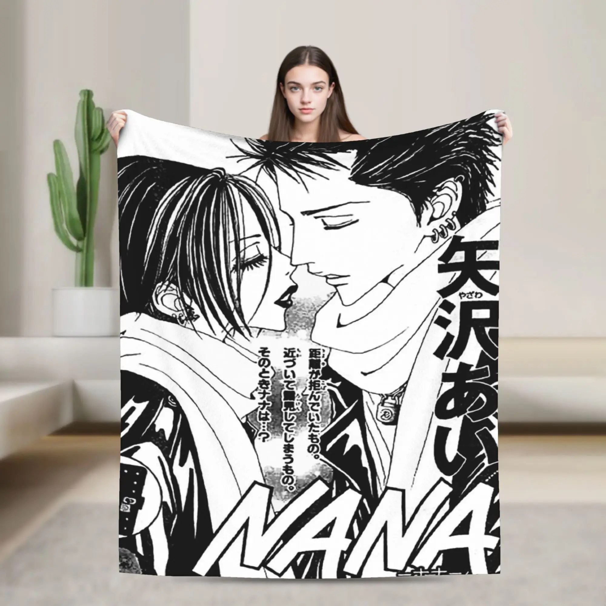 NANA Cover Magazine Blankets Honjo Ren Manga Anime Flannel Novelty Warm Throw Blanket for Bed Sofa All Season
