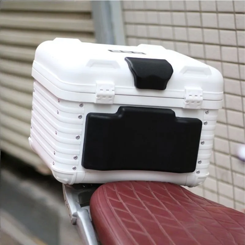 47L Round Corner Motorcycle PP Material Trunk Scooter Electric Vehicle Universal Trunk Toolbox Waterproof Tail Box