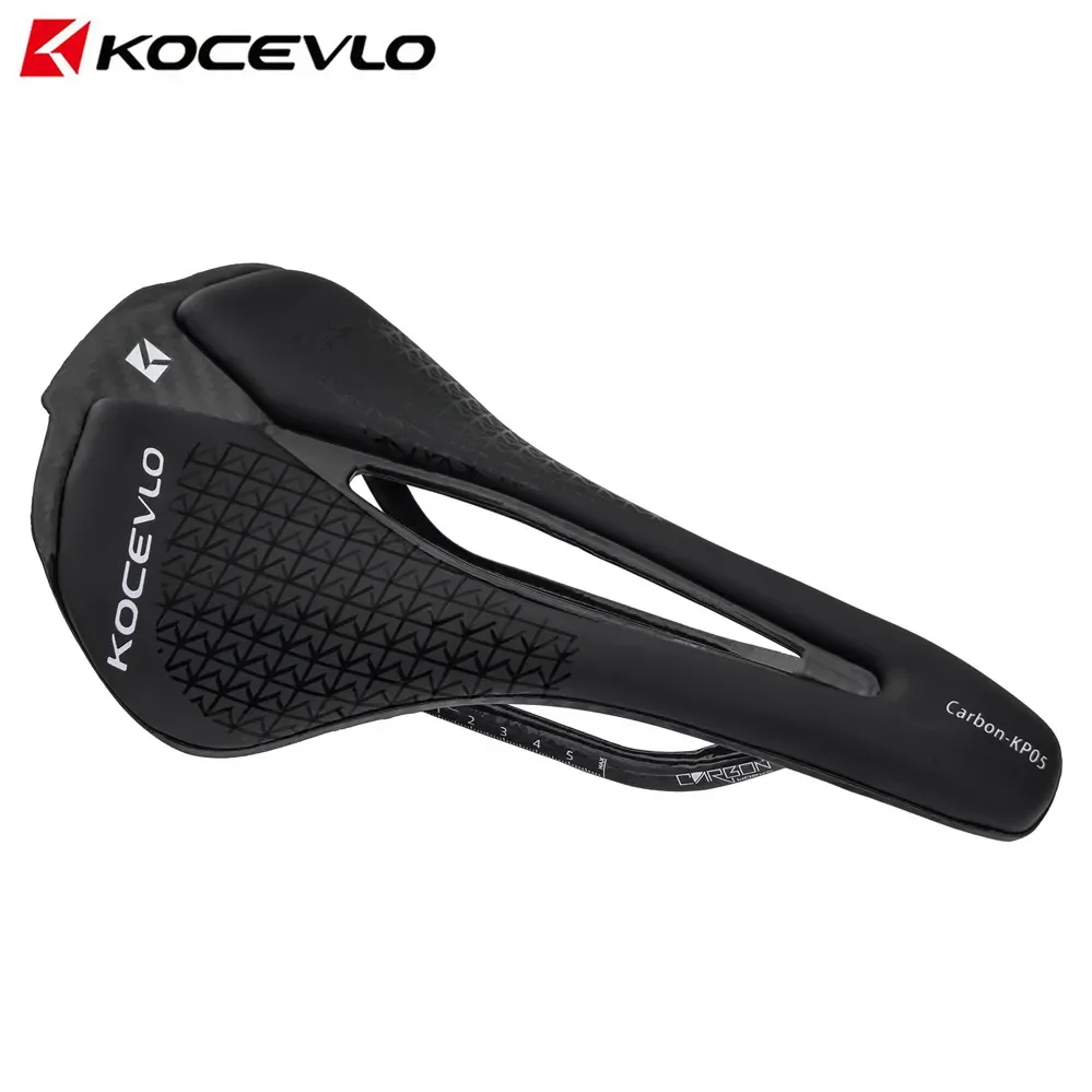 

KOCEVLO Full Carbon Fibre Bicycle Saddle CushionMountain Road Bike SaddleLeather Hollow Racing Cycling Seat Carbon Bow