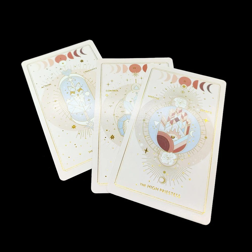 12x7cm  Destiny Tarot Cards Deck for Beginners with Gold Embossing for Women With Paper Guidebook English