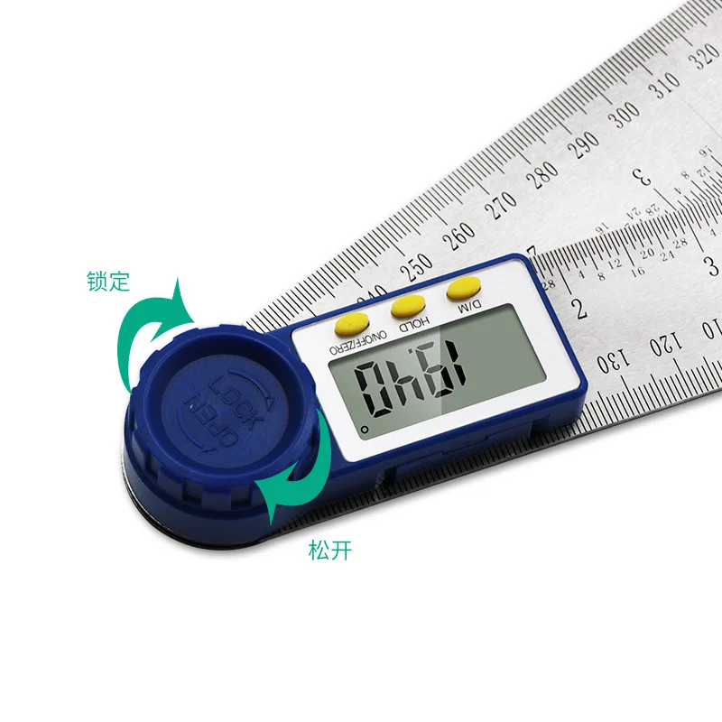 Digital Angle Finder Protractor 2-in-1 Measuring Tool Level Ruler 200mm 300mm Multi-Purpose Woodworking