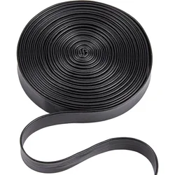 1 Roll Foldover Leather Strips Leatherette Strap Leather Trimming Tape Black Lychee Grained Imitation Flat Leather Cord String
