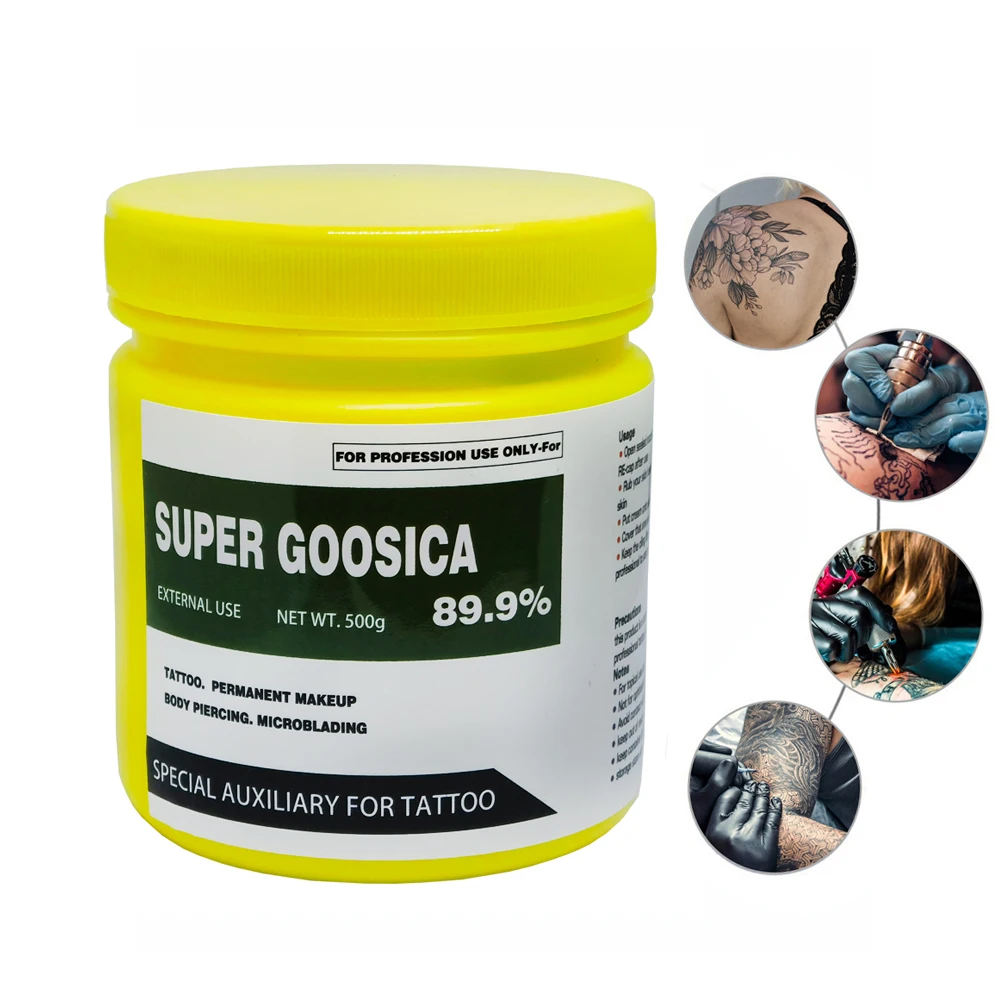 

Новый 89,9% крем для татуировки Super Goosica перед перманентным макияжем, подводка для бровей, губ, татуировка, микроблейдинг, пирсинг, вспомогательный 500 г