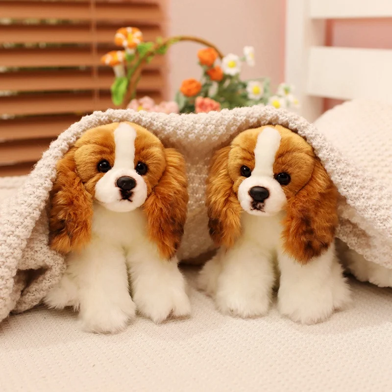 

Simulation King Charles Spaniel Dog Stuffed Toy High Quality Lifelike Dog Plush Doll Hug Cartoon Animal Home Decoration Gift