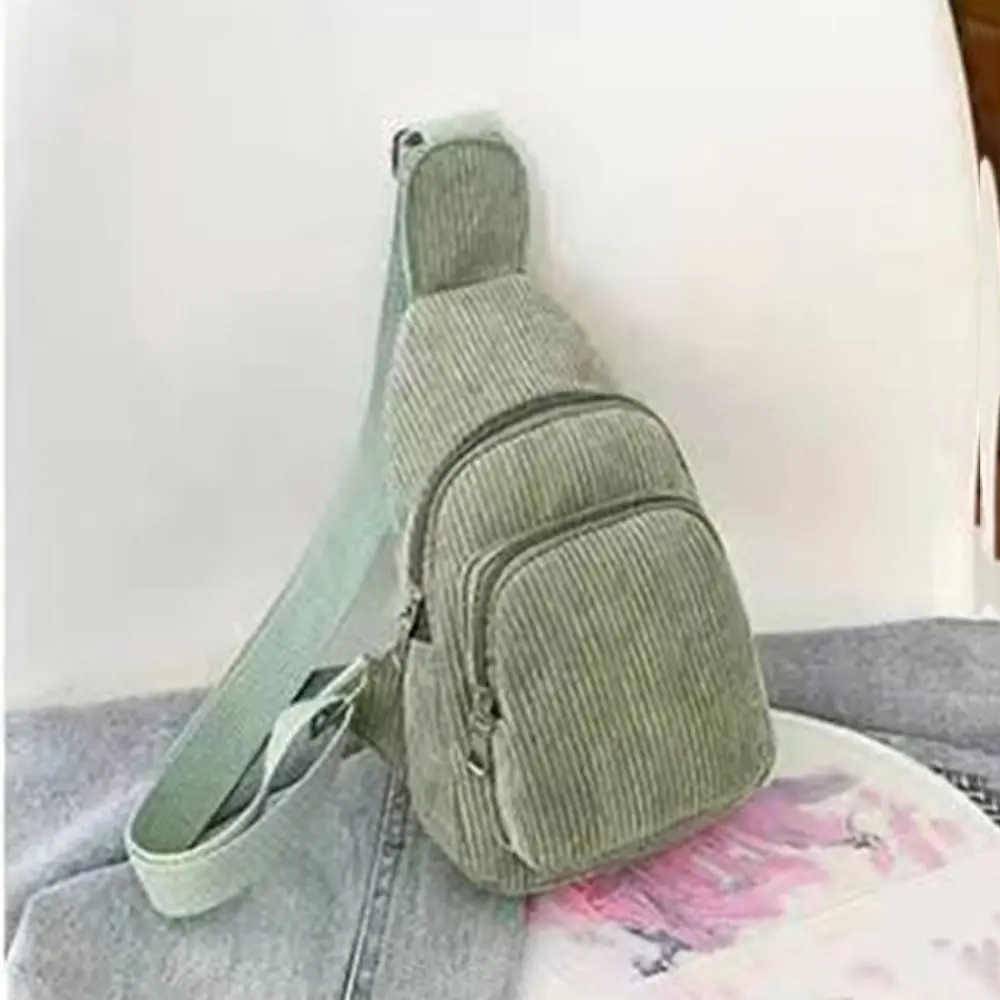 

Simple Solid Color Corduroy Chest Bag Shoulder Bag Chest Pack Corduroy Crossbody Bag Schoolbag Phone Storage Bag Waist Bag Girl