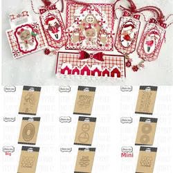 2025 Christmas Gingerbread House Mugs Bow Shape Metal Cutting Dies for DIY Scrapbook Handcraft Paper Card Album Craft Template