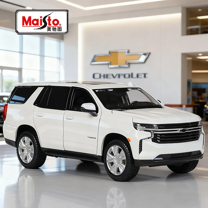 

Maisto 1:26 Chevrolet Tahoe 2021, внедорожник, легкосплавный автомобиль, литье под давлением и игрушечный транспорт, модель автомобиля, миниатюрная масштабная модель автомобиля для детей