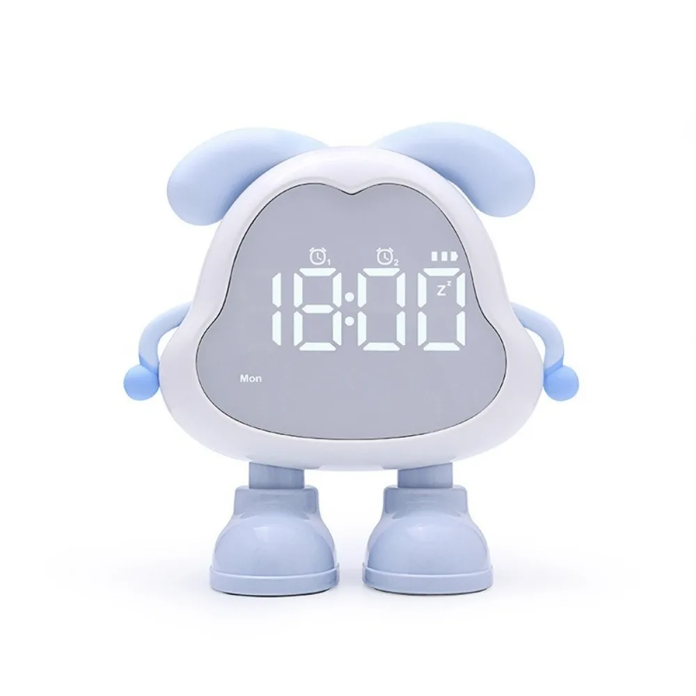 

With Light Puppy Alarm Clock LED Display Large Volume Children's Night Light Timer USB Rechargeable Cute Bedside Clock