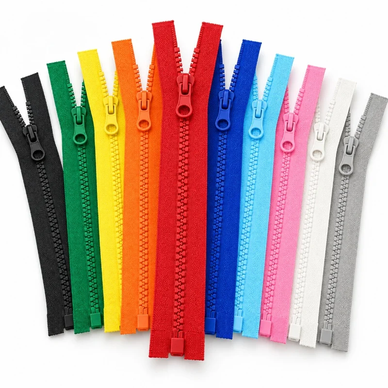 3/5/10/20Pcs 40/50/60cm 5# Resin Open End Zipper Jacket Front Fastener Short Coat Auto Lock Replacement DIY Sewing Accessories