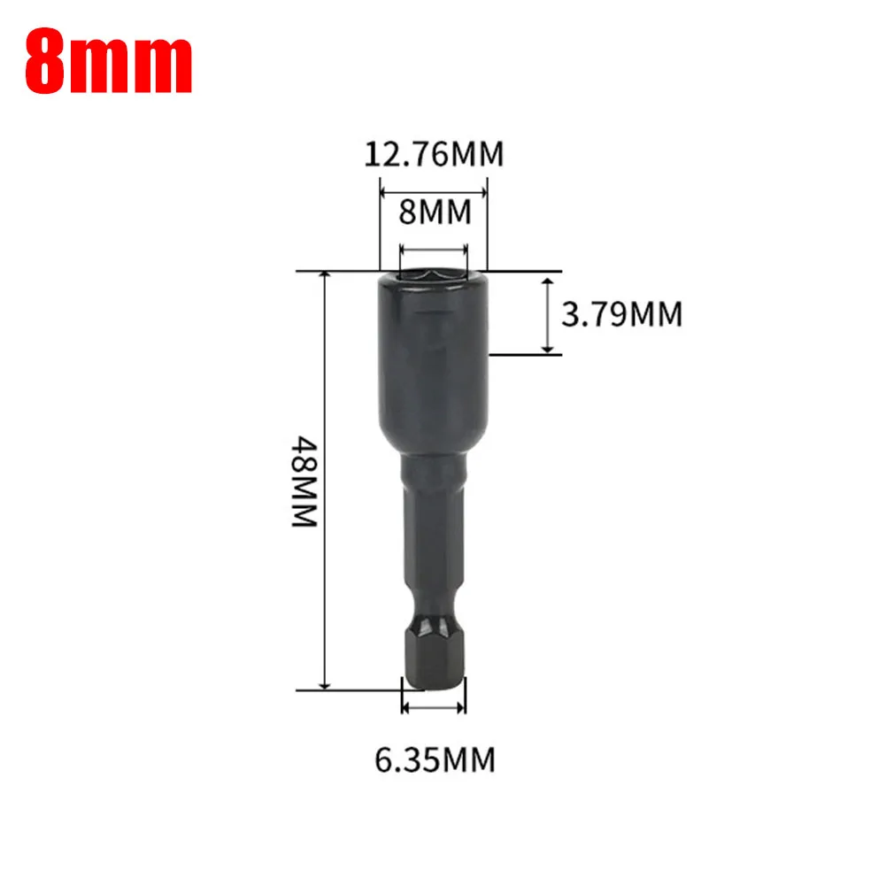 1pc Magnetic Nut Screwdriver Socket Bit Hex Shank Driver Adapter Socket Wrench 48mm/60mm Socket Adapter Workshop Hand Tools