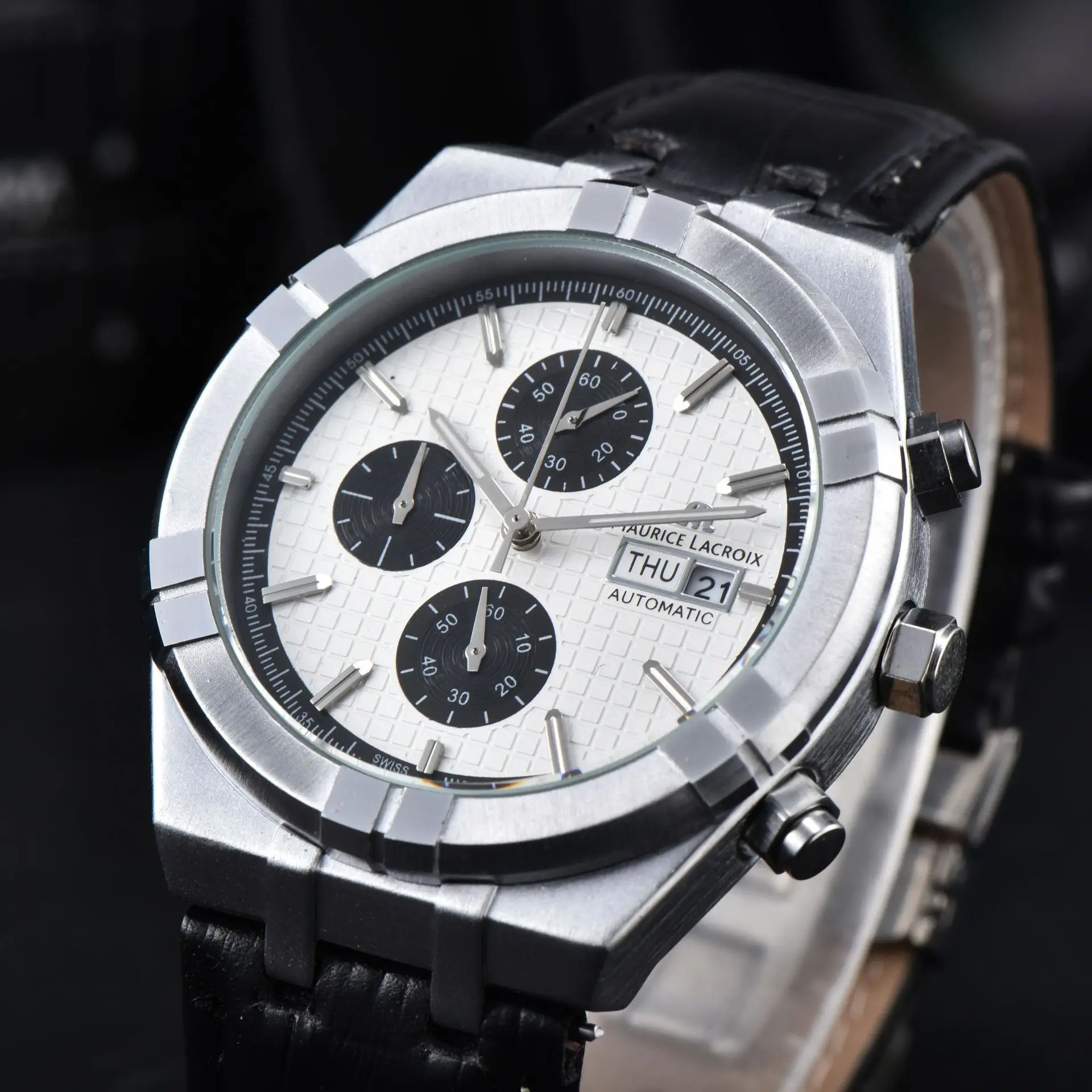 Jam Tangan Quartz Pria Terbaru 2025, Tali Kulit Paduan Heksagonal, 42mm, Jam Tangan Quartz Pria Sederhana