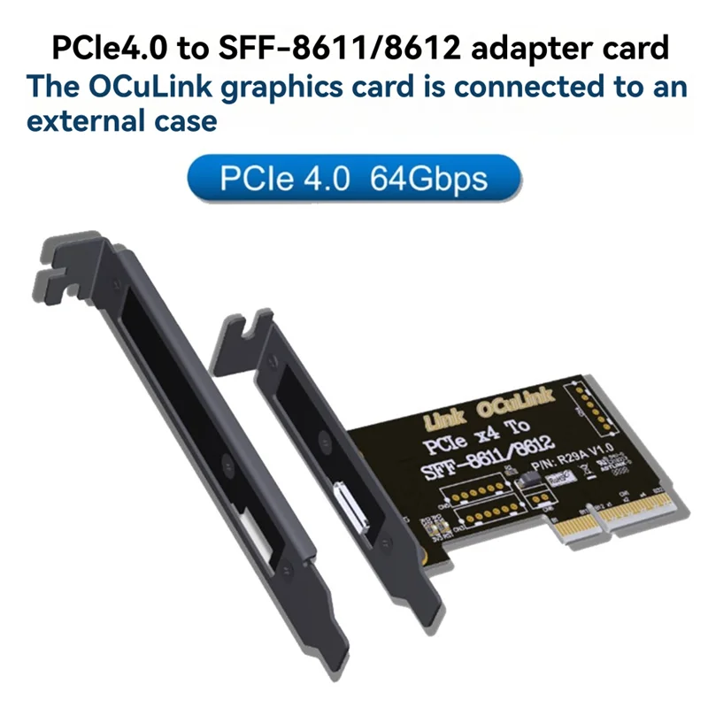 ABZW Pcie4.0 X4 zu SFF-8611/8612 Adapterkarte Pcie X4 4.0 Externe Hochgeschwindigkeits-Erweiterungsschnittstelle Externe Unterstützung Chassis