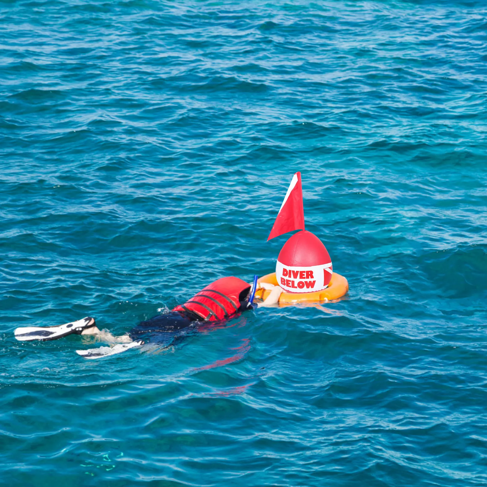 

Надувной ПВХ-буй для дайвинга с флагом высокой видимости, сигнальное средство безопасности для подводного плавания, снорклинга, подводной охоты, спасательных работ