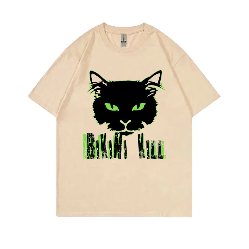 

Punk Band Bikini Kill Black Cat Funny Meme T-shirts Kathleen Hanna T Shirts Men Women Vintage Rock Oversized Short Sleeve Tshirt