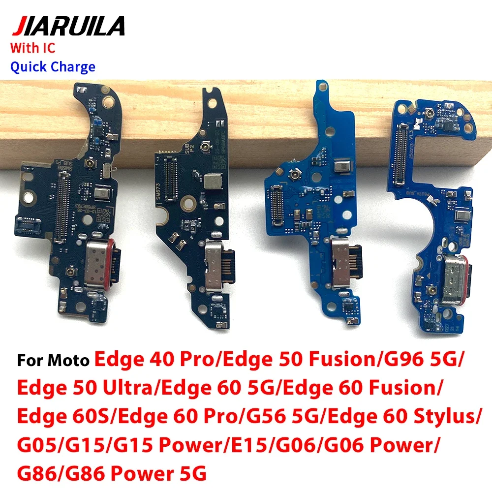 10 PCS USB Power Charging Connector Plug Port Dock Flex Cable For Moto Edge 40 Pro/50 Fusion/G96 5G/50 Ultra/60 5G/60 Fusion/60s