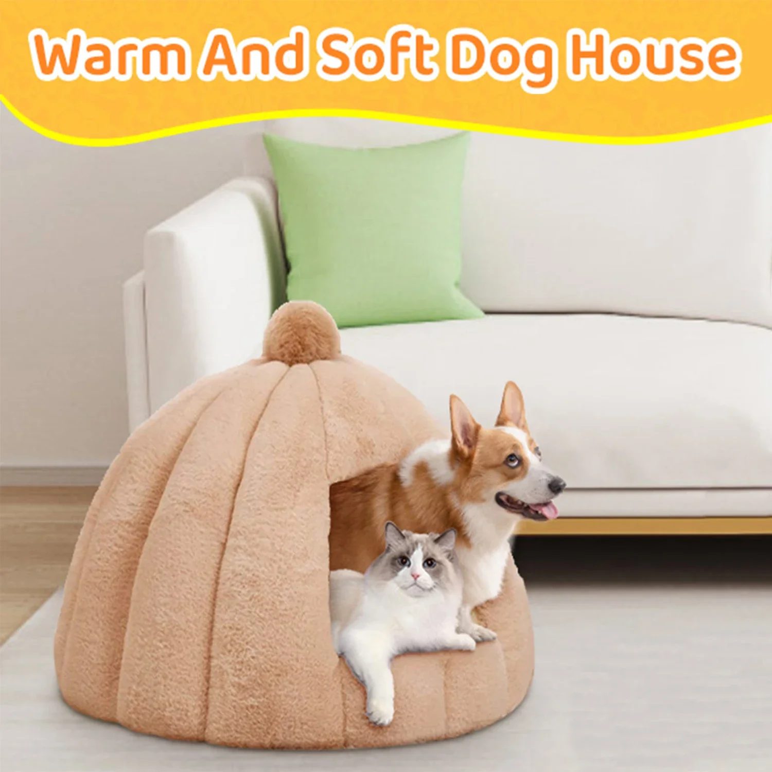 

Cat Dog House Indoor Warm Dog House Kennel Bed Mat with Cushion for Small Medium Dogs Cats Nest Puppy Cave Sofa Pet Products