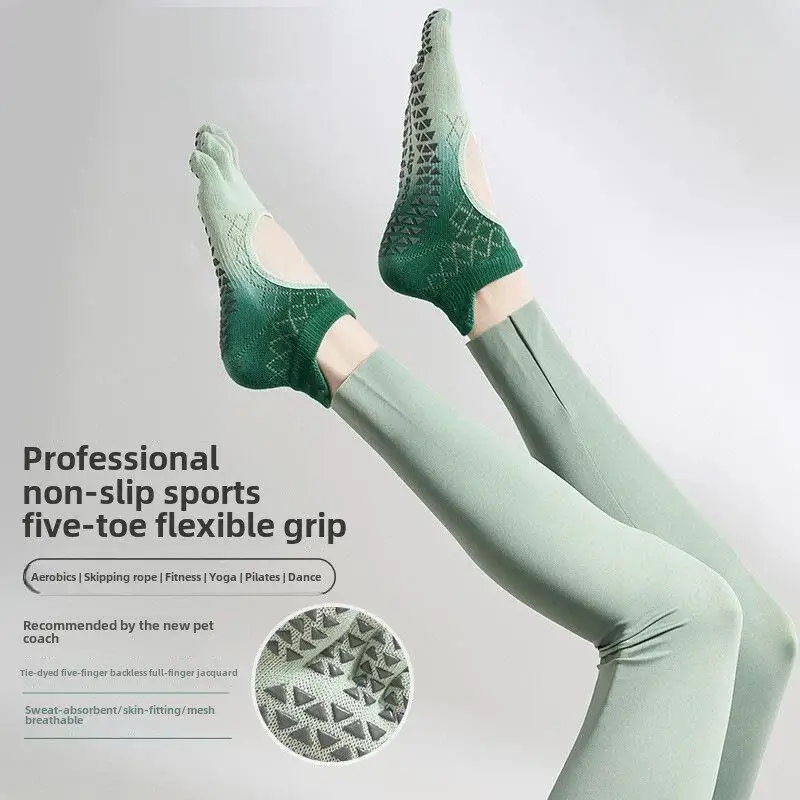 

Женская обувь для йоги, спортивная обувь для пилатеса, бесшумная, противоскользящая, с мягкой подошвой, носки для фитнеса с пятью пальцами, обувь для йоги