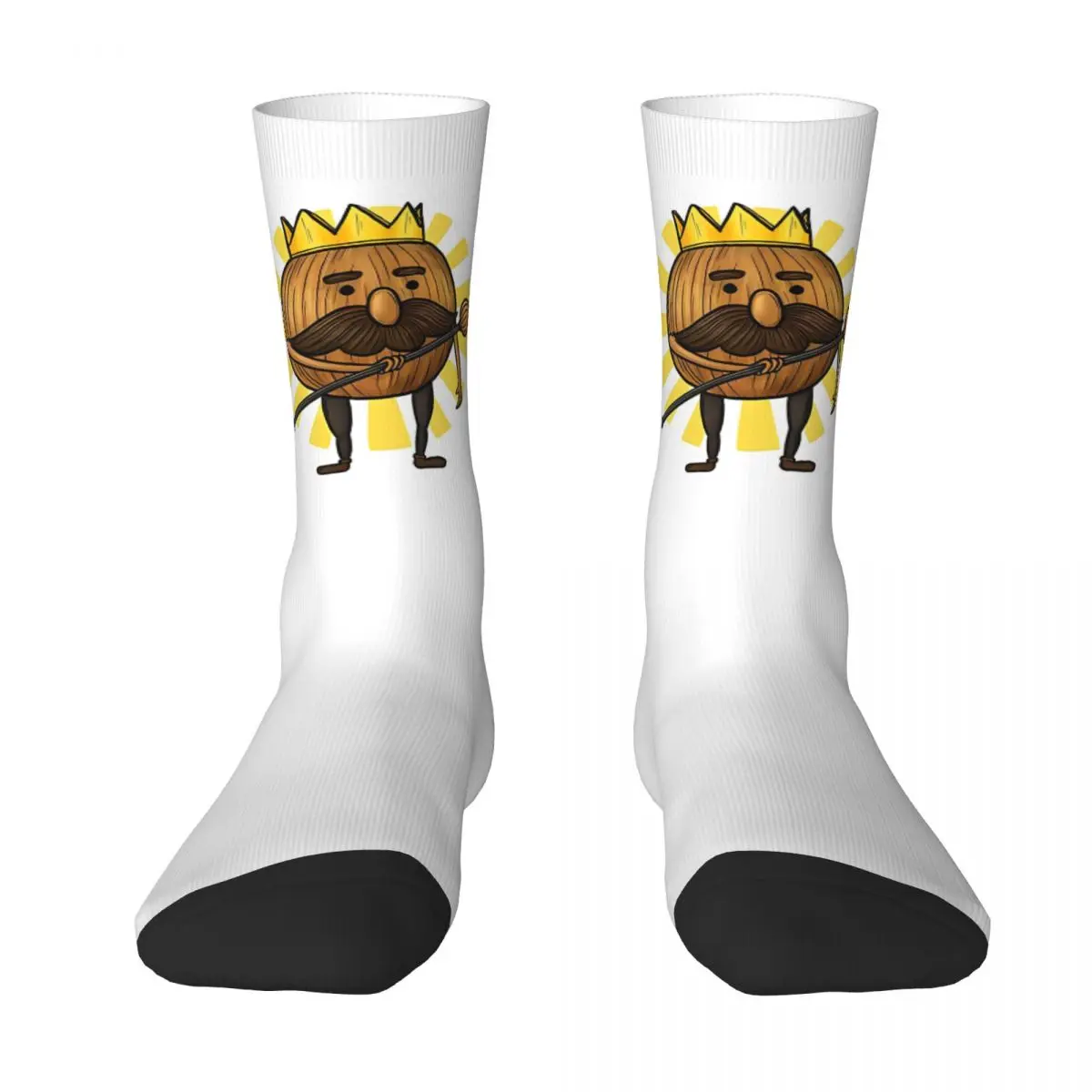 Winter Warm Funny Men's Women's Onion King From Overcooked Socks Funny Pattern Non-slip Crew Socks