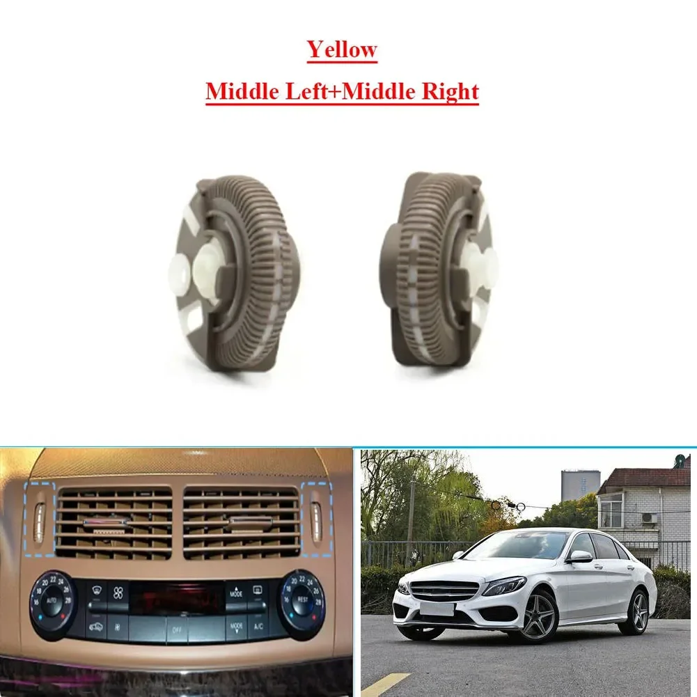 

Replacement Installation Middle AC Vent Grille Rolling Wheels for Benz E Class W211 W219 03 08 Yellow 2x Wheel